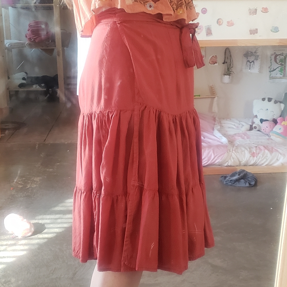 Boho Tiered Wrap Midi Skirt